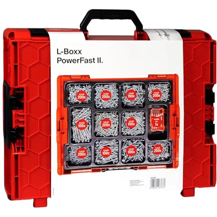 Fischer Befestigungsanker PowerFast II L-BOXX, 1801 Teile Schrauben-Set mit ProfiBit, ideal für Holzbauteile – Bild 2