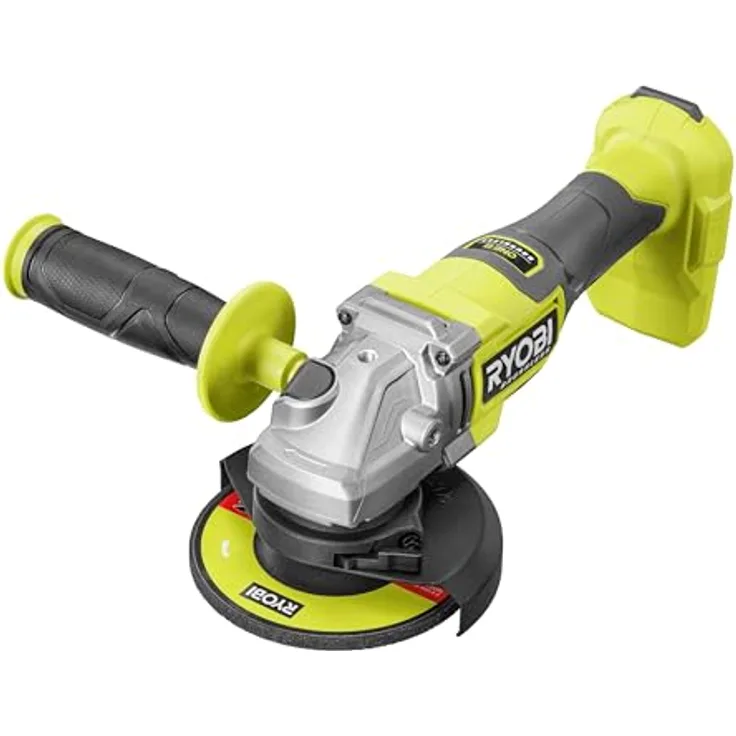 Ryobi RYOBI 18 V ONE+ Brushless Akku-Winkelschleifer RAG18BL-0, leistungsstarker bürstenloser Motor, 125 mm Scheibendurchmesser, ohne Akku & Ladegerät