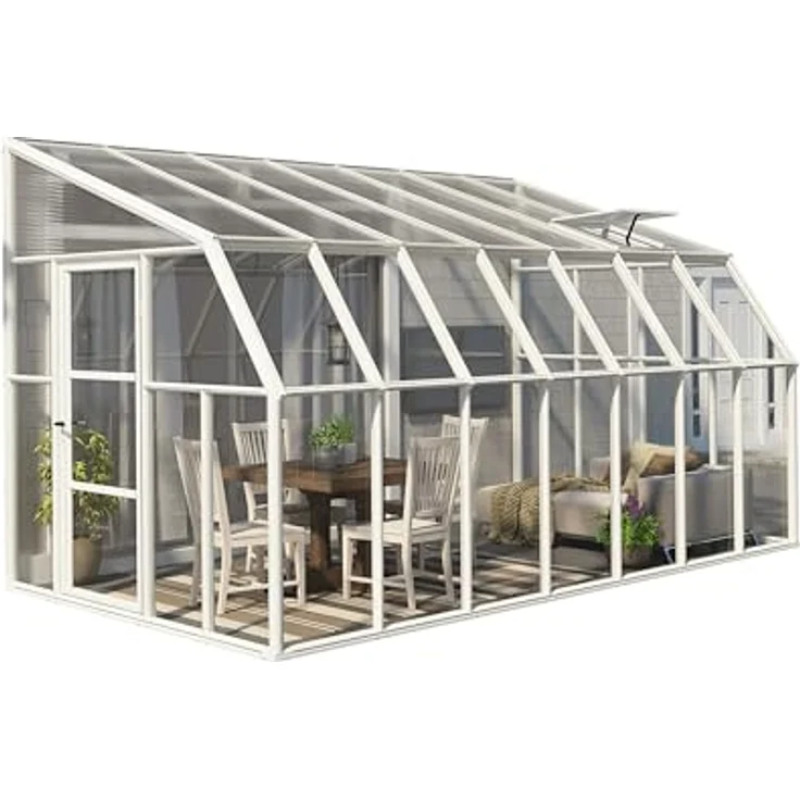 Palram - Canopia Gewächshaus Sun Room, BxTxH: 257 x 446 x 266 cm, BxLxH: 58 x 120 x 266 cm, 3 mm Wandstärke, lebenslang widerstandsfähige Wandpaneele, Alu Wintergarten Polycarbonat, weiß – Bild 2