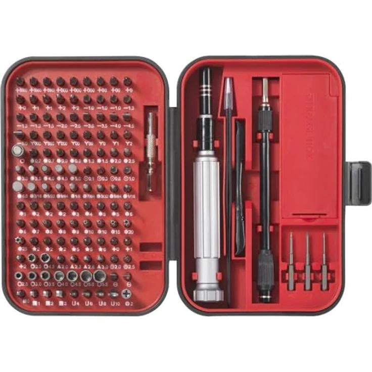 TOOLCRAFT TO-9407052 Bit-Set 150-teilig mit Kreuzschlitz Phillips, Kreuzschlitz Pozidriv und Außen-Sechskan, ergonomischer Aluminiumgriff – Bild 2
