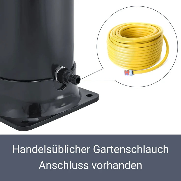 Juskys Solardusche Victoria 35 l Gartendusche mit Regendusche und Thermostat Schwarz Gartenschlauch Anbindung justierbare Duschkopf-Halterung – Bild 8