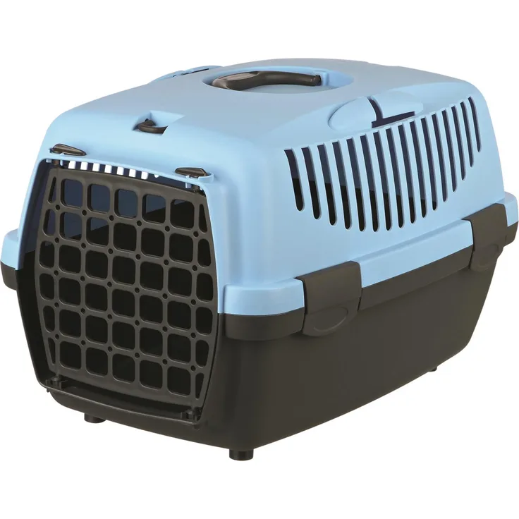Trixie Transportbox Capri dunkelgrau-pastellblau XS-S: 37 × 34 × 55 cm