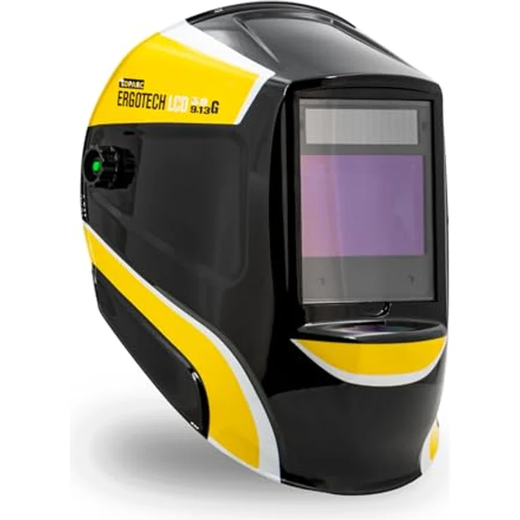 GYS Schweißhelm LCD Ergotech+ 5-9 9-13, Schwarz, mit True Color Technologie für präzise Sicht und einstellbare Lichtschutzfilter – Bild 1