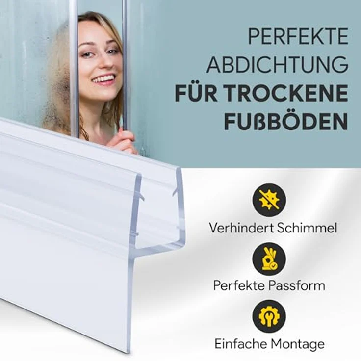 tktrading24 Duschdichtung PVC Ersatzdichtung TYP-22, 200cm für Glasstärke 10mm, schimmelbeständig, leicht zu montieren – Bild 3