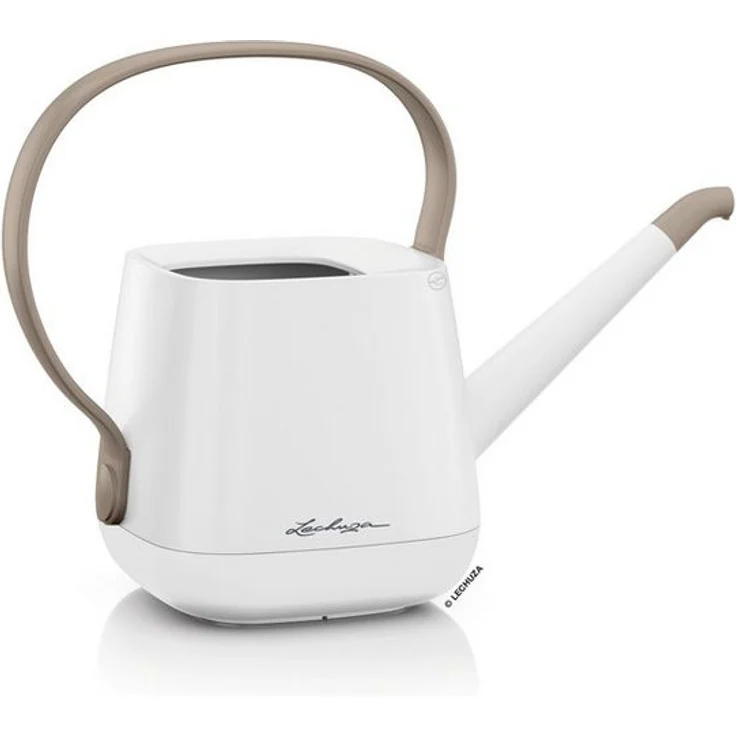 Lechuza Gießkanne Yula 1,7l weiß-taupe Kunststoff - Ergonomischer Griff, großes Fassungsvermögen, gezielte Bewässerung – Bild 1