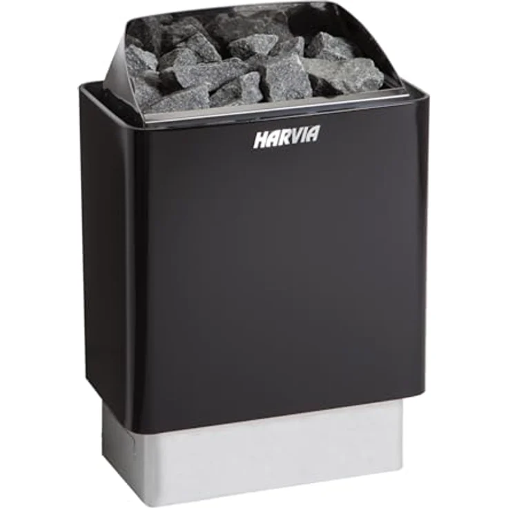 HARVIA KIP60E Black, Saunaofen 6 kW Elektroofen für Saunen 5-8 m³, hochglanz schwarz – Bild 1