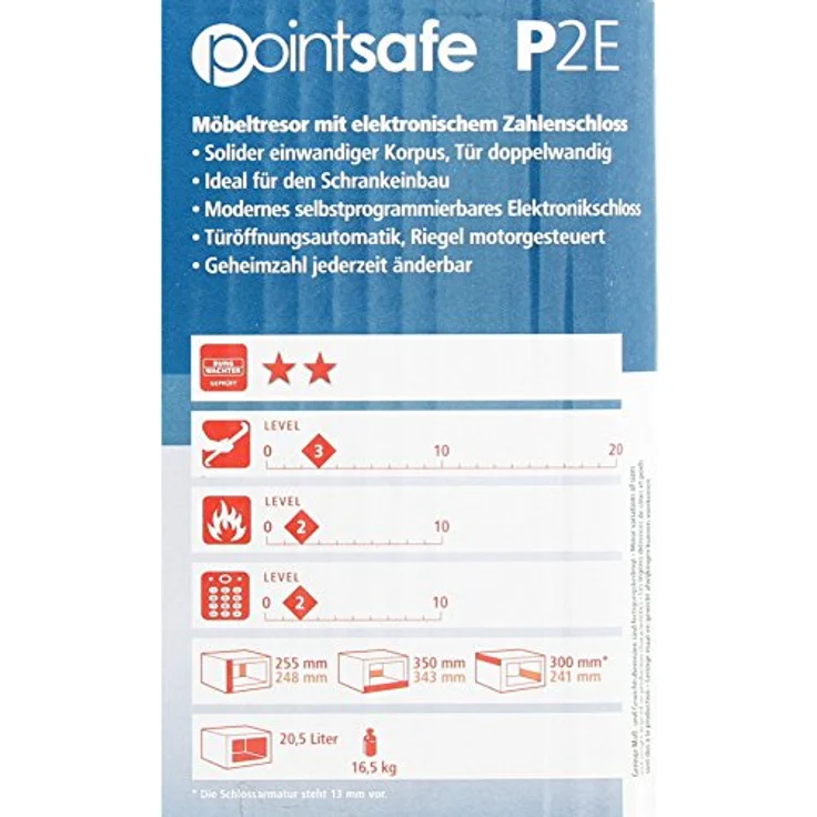 BURG-WÄCHTER Möbeltresor mit elektronischem Zahlenschloss, Wand- und Bodenbefestigung, PointSafe P 2 E, Schwarz – Bild 6