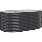 vidaXL Hochbeet Pulverbeschichteter Stahl 175x100x68 cm Anthrazit, robust und witterungsbeständig