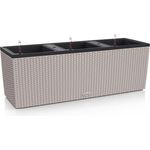 LechuzaВ® Hochbeet Pflanztrog Trio Cottage 40 sandbraun - Stabiler Pflanzbehälter mit 3 Einsätzen und 7,5 l Wasserspeicher