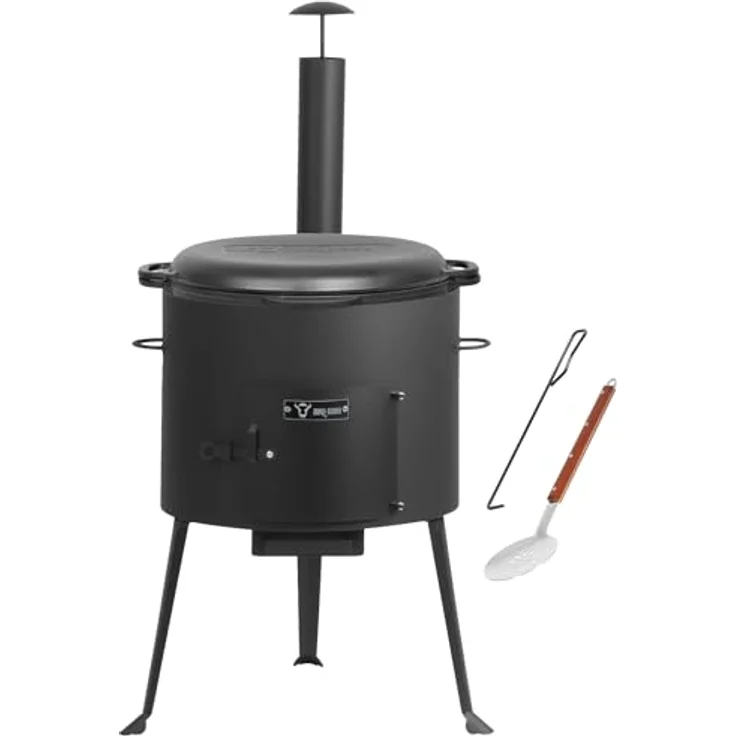BBQ-Toro Kazan Ofen Ø 44 cm, 16 L Gusseisentopf mit Deckel, vielseitiger Gulaschkessel und Feuerstelle für Outdoor-Küchen – Bild 1