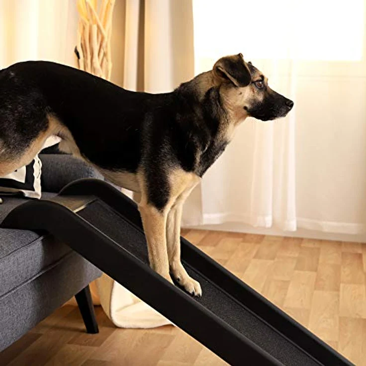 lionto Hunderampe Hundetreppe Autorampe Kofferraumrampe für Haustiere robust 100x38 cm schwarz – Bild 3