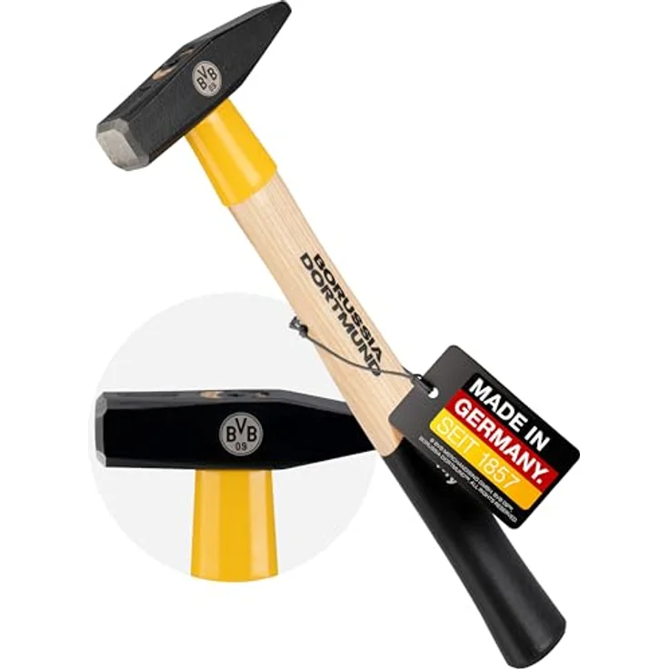 PICARD Schlosserhammer 300g SecuTec, BVB-Look mit Hickory-Stiel und korrosionsgeschütztem Kopf – Bild 1
