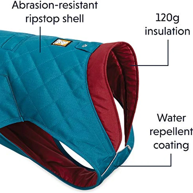 RUFFWEAR Stumptown Jacket, Warmer und Abriebfester Hundemantel für Klare Kalte Tage, Metolius Blue, XX-Small – Bild 3