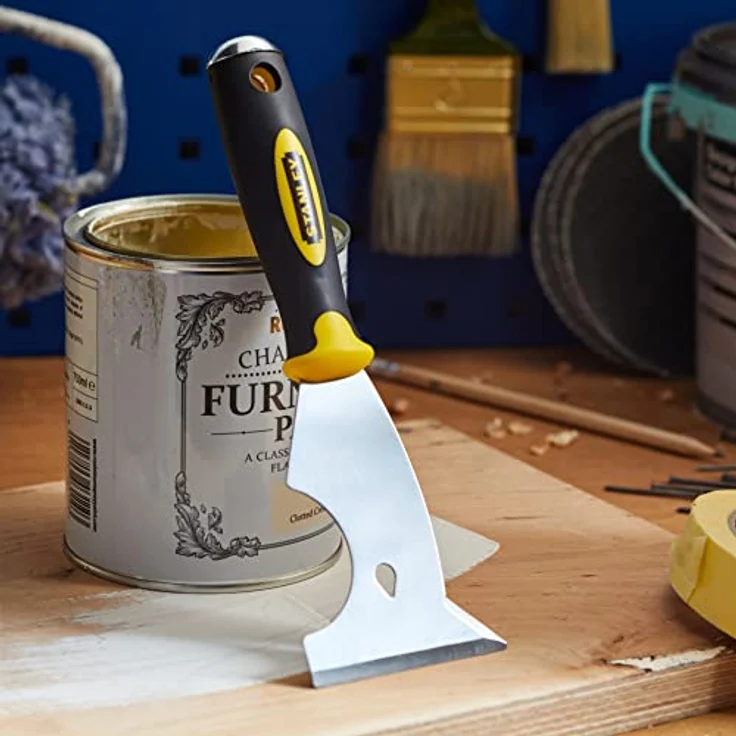 Stanley Multifunktionsspachtel (22,4 cm Länge, 76 mm Klingenbreite, Spitzklinge, Bi-Material Handgriff) 0-28-206 – Bild 4