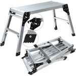 𝐂𝐑𝐀𝐅𝐓𝐅𝐔𝐋𝐋 Arbeitsplattform CF-107A | 𝟑 𝐉𝐀𝐇𝐑𝐄 𝐆𝐀𝐑𝐀𝐍𝐓𝐈𝐄 - Alu Leiter - Klappbar - Bis 150kg - Arbeitsbühne mit Plattform - Trittleiter - Werkbank - Klappleiter (Silber/Schwarz)