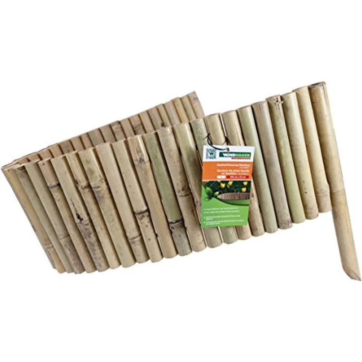 Windhager Beeteinfassung Typ 3 Bambus flexibel, Steckzaun, Rasenkante, Beetumrandung, Palisade, 100 x 20/35 cm, 06491 – Bild 2