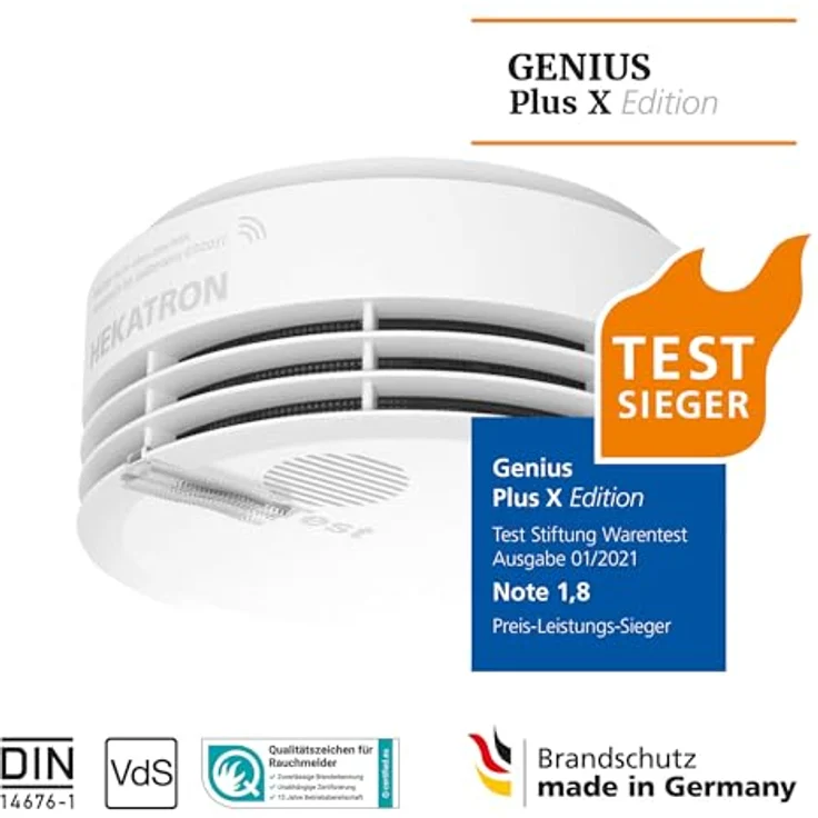 Hekatron Genius Plus X Rauchmelder mit Funkmodul Basis X, Funkrauchmelder 10 Jahre Batterie – Bild 2