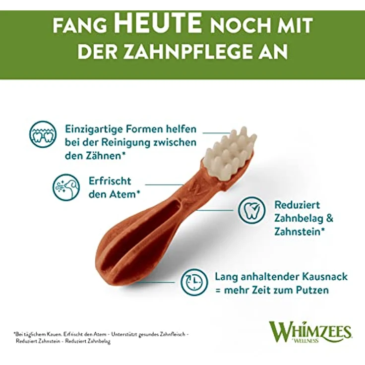 WHIMZEES By Wellness Zahnbürste, natürliche, getreidefreie Zahnpflegesnacks, Kaustangen für mittelgroße Hunde, 12 Stück, Größe M – Bild 5