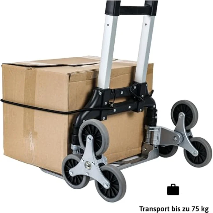 Dönges Treppensteiger-Sackkarre, klappbar, bis 75 kg Traglast, schwarz/grau, vielseitig einsetzbar – Bild 3