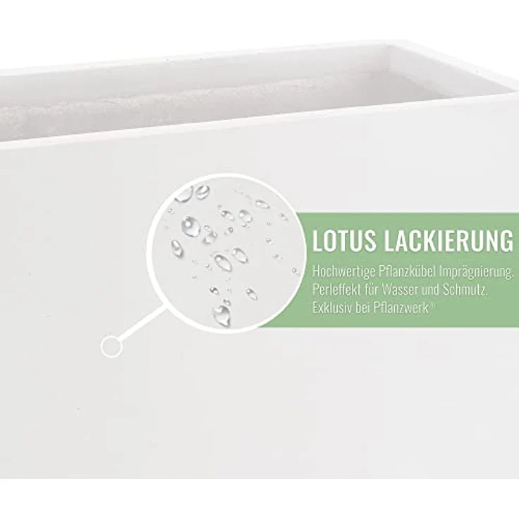 Pflanzwerk® VISTA Premium Pflanzkübel, rechteckiger Blumenkübel aus Fiberglas mit Lotus-Effekt, handgefertigt, frostbeständig, 20-25 Liter – Bild 4