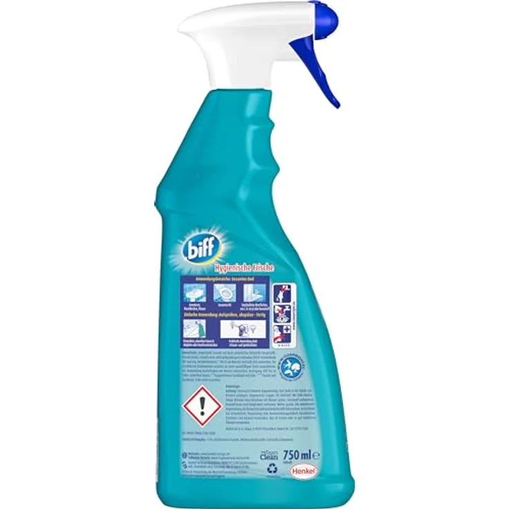 biff Bad Total Hygienische Frische Badreiniger, 750ml - entfernt 99,9 % der Bakterien und Viren, für Oberflächen im Bad & WC – Bild 4