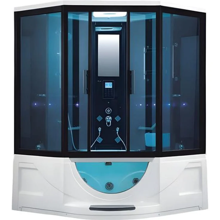 Xl Moebel Gmbh Multifunktionsdusche Duschkabine 165x165 cm, Dampfdusche mit Massagedüsen und LEDs, Viertelkreis-Design
