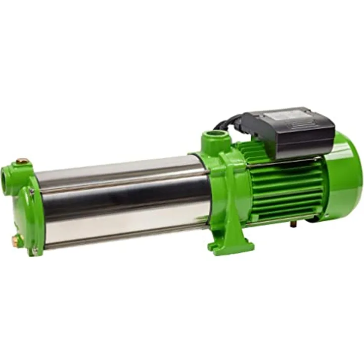 CHM GmbH® Gartenpumpe Edelstahl 2,2 Kw 11 Bar 8600 L/h Kreiselpumpe - Hauswasserwerk 1,25 Zoll Anschluss, IP44 - 10 x Edelstahl Schaufelräder, Heißlautschutz, Gleichtring Dichtung