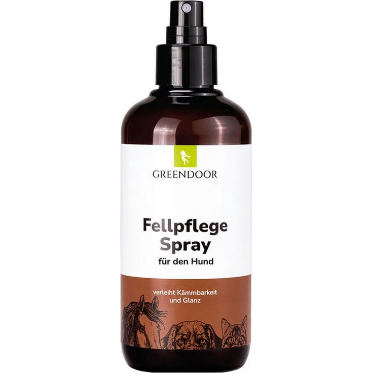 GREENDOOR Fellpflege Spray für Hunde, mit Seidenproteinen für seidigen Glanz und verbessertes Haarwachstum, 200 ml