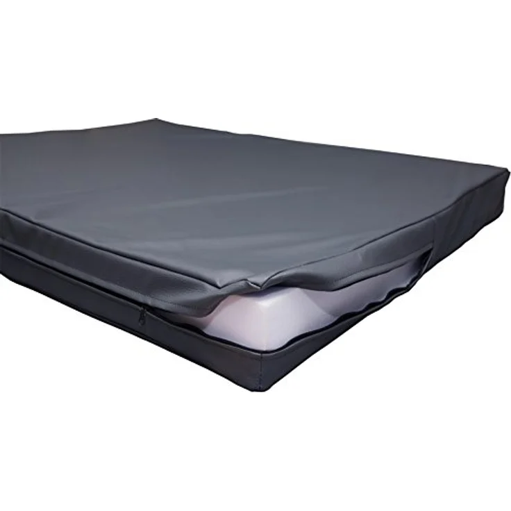 CopcoPet Hundematte Jumbo, 80 x 60 x 8cm, Grau, abwaschbares Hundebett aus kratzfestem Kunstleder, orthopädisches Hundekissen mit Viscoschaumfüllung – Bild 2