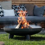 Czaja Feuerschalen® Feuerschale Coburg Ø 80 cm - Große Feuerstelle für den Garten, Terrasse und Balkon mit Wasserablaufbohrung, Feuertonne und Feuerkorb, Robust und Multifunktional, schwarz