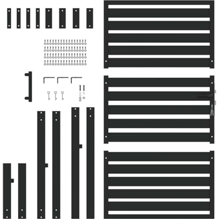 vidaXL Gartentor Aluminium, abschließbar, schwarz, 100x150 cm, pulverbeschichtet – Bild 5