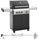 TAINO Gasgrill BLACK 3+1 + Drehspieß-Set, 1x Gasgrill, 1x Drehspieß, BxTxH: ca. 128 x 55 x 114 cm