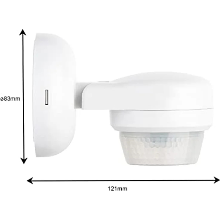SEBSON® Bewegungsmelder Aussen IP65 - Aufputz, LED geeignet, IR Bewegungssensor programmierbar, max. 24m Reichweite / 360°, 3-Draht – Bild 5