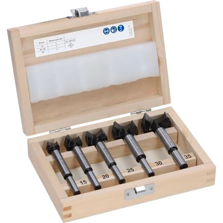 Bosch EXPERT Scharnierlochbohrersatz 5-teilig, Ø 15-35 mm, für Schichtholz und Massivholz, überragende Lebensdauer mit Carbide Technology – Bild 1