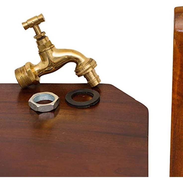 Wasserhahn Auslaufventil Garten Brunnen Messing 3/4 Zoll Antik Stil 12cm – Bild 5
