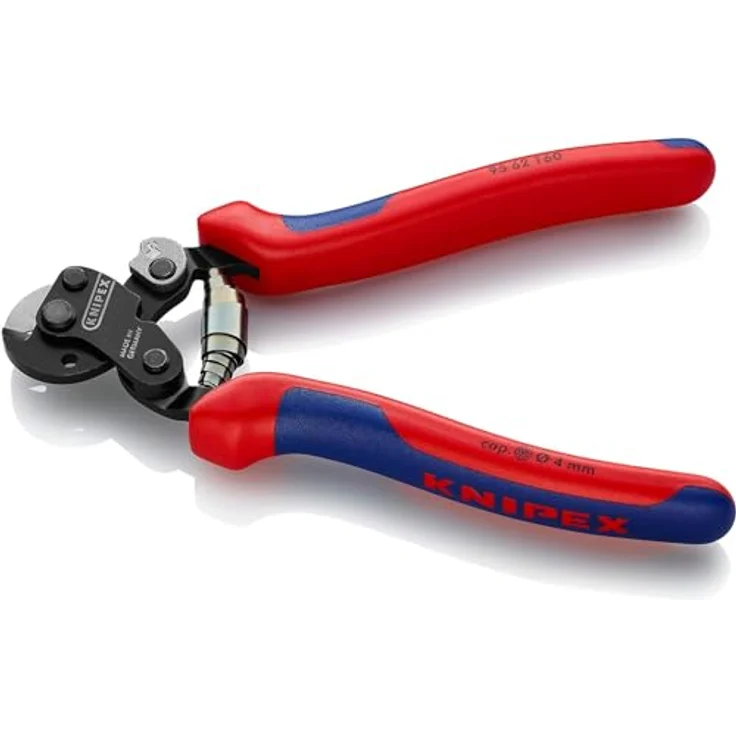 KNIPEX Drahtseilschere L.160mm, polierte Hochleistungsstahl-Schneidklingen, für harte Drahtseile und Kabel – Bild 2