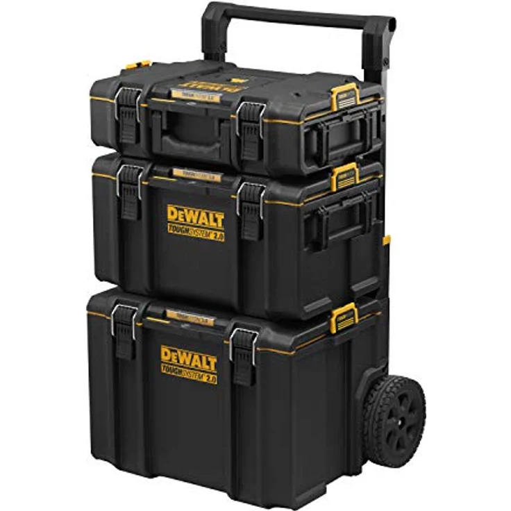 DeWalt DWST83402-1 3-in-1-Set TOUGHSYSTEM2 Boxen klein und mittel 1 mobiler Koffer mit großem Fassun – Bild 2