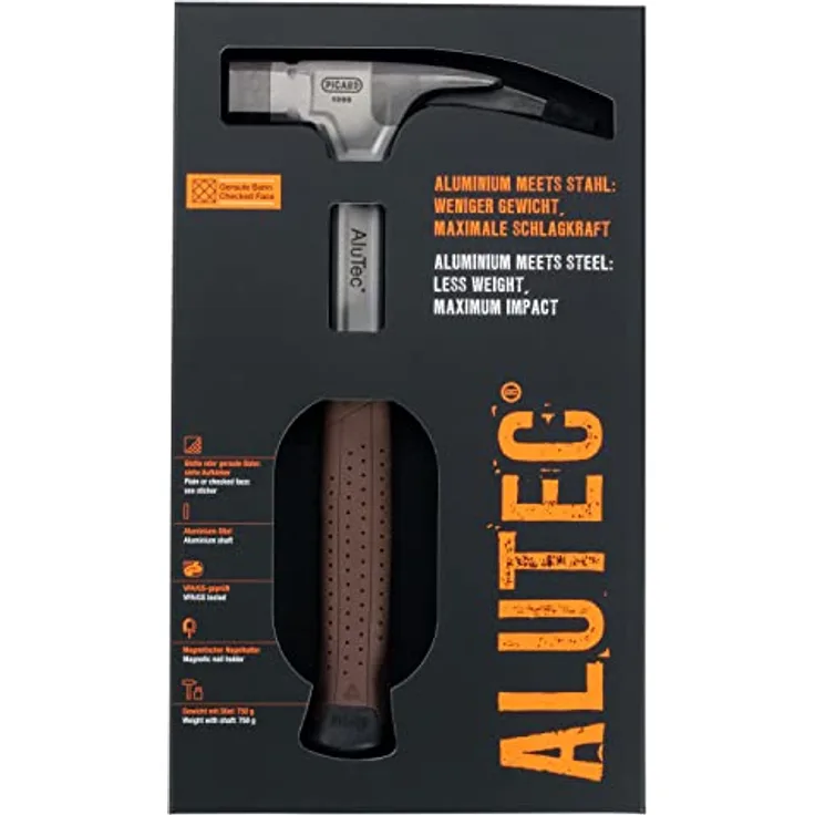 PICARD Latthammer AluTec, Nr. 1098, geraute Bahn, Einzelverpackung, aus Aluminium und geschmiedetem Stahl;
