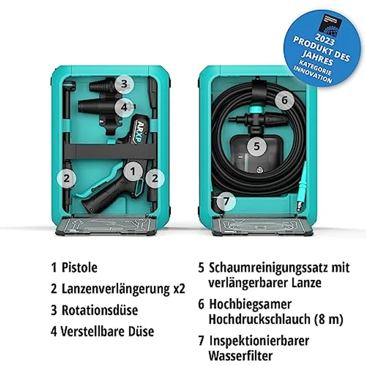 Annovi Reverberi ARXP BOX3 150LHT, Kaltwasser-Hochdruckreiniger mit 150 bar Druck und Zubehörfach, netzbetrieben – Bild 3