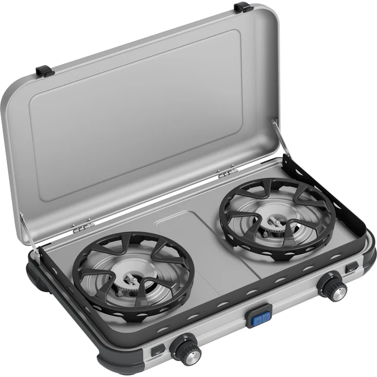 Campingaz Camping Kitchen 2 Maxi CV, Gaskocher mit 2 getrennt regelbaren Gasbrennern und Flameguard Technologie für optimalen Windschutz