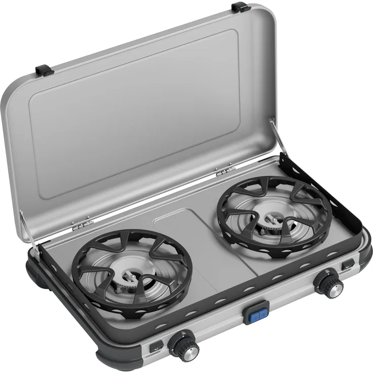 Campingaz Camping Kitchen 2 Maxi CV, Gaskocher mit 2 getrennt regelbaren Gasbrennern und Flameguard Technologie für optimalen Windschutz