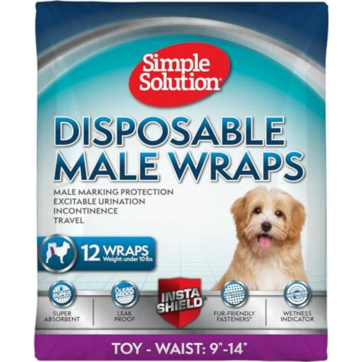 Simple Solution Einfachlösung 11540-12p Einweg Windeln für Rüden mit Feuchtigkeitsanzeiger, extra small, 12er Pack – Bild 1