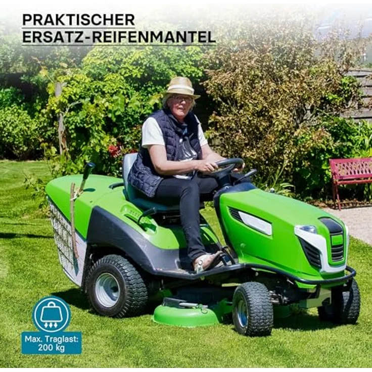 Wiltec - Mantel Rasenmäherreifen Reifendecke Rasentraktor Aufsitzmäher Rasenmäher Zugkarren 15x6.00-6 4PR – Bild 2