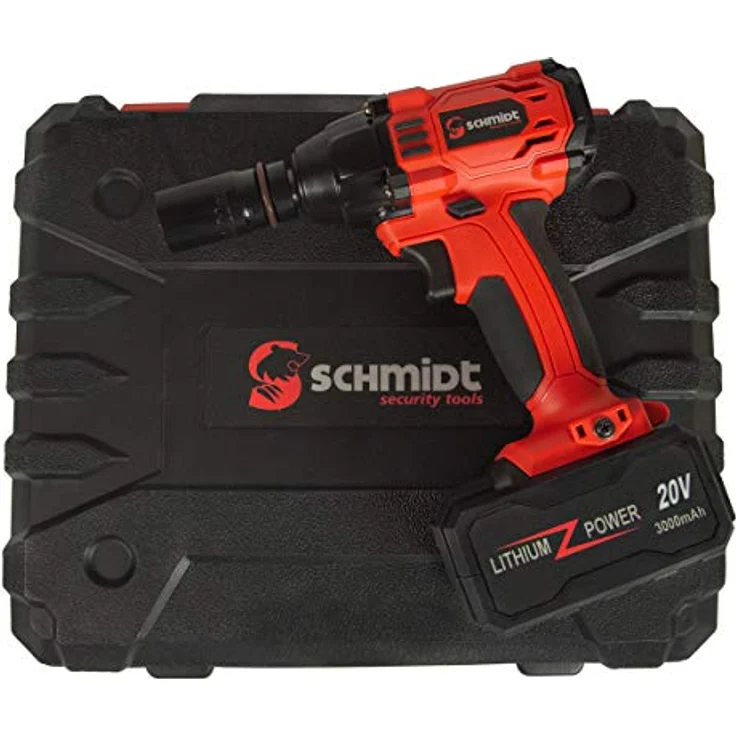 SCHMIDT security tools Akku-Schlagschrauber IW-320 - Kabellos, 320Nm, Li-Ion 20V, LED-Licht, Vierkantaufnahme in robustem Transportkoffer – Bild 4