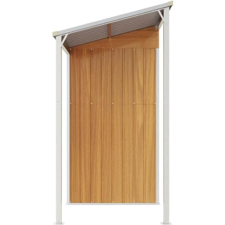 vidaXL Gartenhaus mit Schleppdach Hellbraun 277x110,5x181 cm Stahl – Bild 5