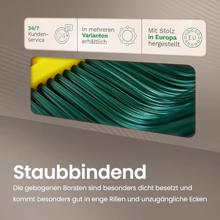 Krallenbesen Set 40 cm Kunststoff mit Teleskopstiel Kehrgarnitur gebogenen Borsten Gartenbesen Straßenbesen Kehrbesen (Besen + Kehrschaufel Set – Bild 8