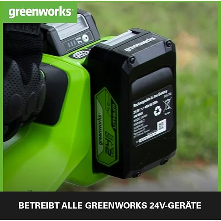 Greenworks Tools Akku G24B4 2.Generation (Li-Ion 24 V 4,0 Ah wiederaufladbarer leistungsstarker Akku passend für alle Geräte der 24 V Greenworks Tools Serie) – Bild 3