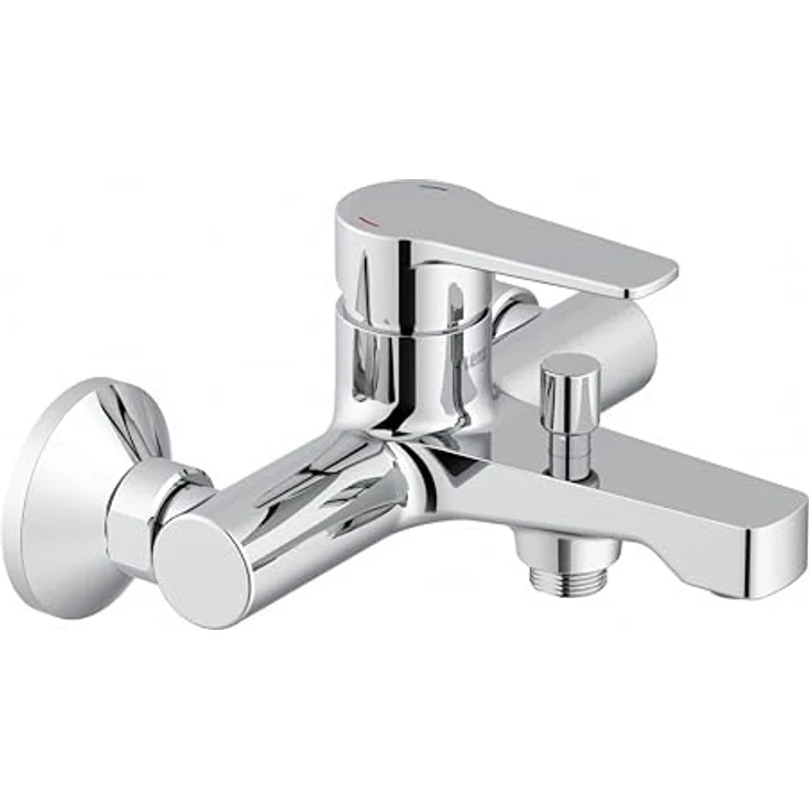 Lenz MOLA Wannenarmatur, elegante Duschinstallation mit keramischer Markenkartusche und Temperaturbegrenzung, Metallausführung – Bild 3