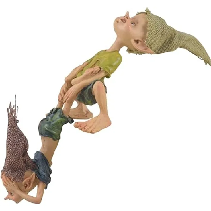 Kantenhocker Pixie hält Pixie an den Füßen fest 19 cm Figur Zwerg Kobold Fee Fabelwesen Gnom