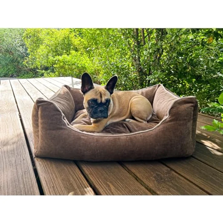 Aumüller Hundesofa Ortho Line, Braun - 100 cm - Orthopädisches Sofa für Hunde | Wendekissen mit Memory-Schaum | Abnehmbarer Bezug | Gefertigt in Europa – Bild 4